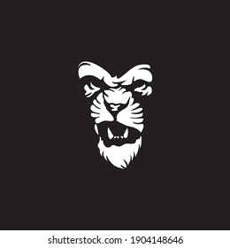 Wild Angry Lion Head Logo Vector Template Illustration Design Mascot Animal
