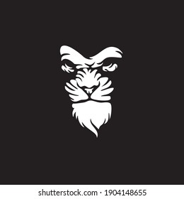 Wild Angry Lion Head Logo Vector Template Illustration Design Mascot Animal