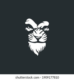 Wild Angry Lion Head Logo Vector Template Illustration Design Mascot Animal