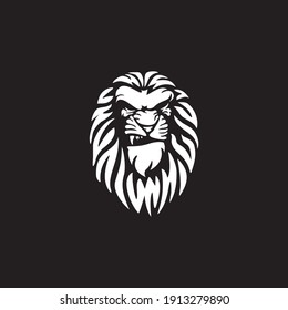 Wild Angry Lion Head Logo Vector Template Illustration Design Mascot Animal