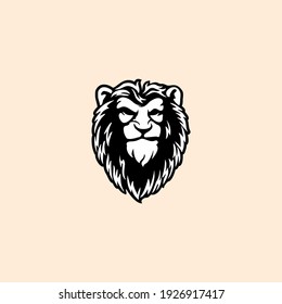 Wild Angry Lion Head Logo Vector Template Illustration Design Mascot Animal