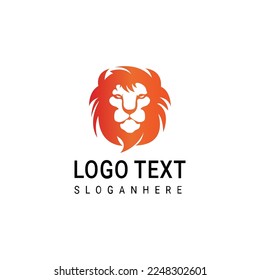Ilustración de la plantilla de vectores con logotipo de cabeza de león enfadado salvaje
