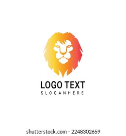 Wild Angry Lion Head Logo Vector Template Illustration