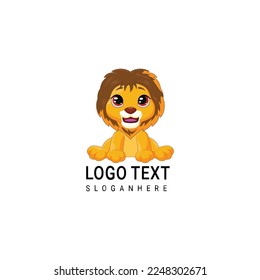 Ilustración de la plantilla de vectores con logotipo de cabeza de león enfadado salvaje