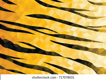 Wild animal abstract pattern background or texture, Tiger. Vector
