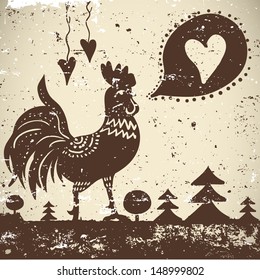 Wild animal background wallpaper with a rooster