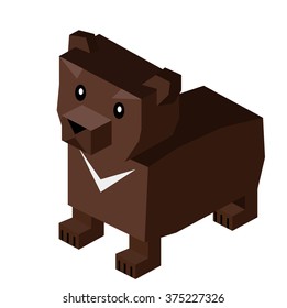 Wild animal bear isometric 3d design