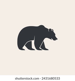 diseño de plantilla de ilustración vectorial de logotipo de oso animal salvaje