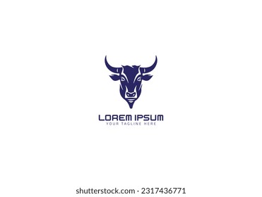 Wild Animal Bull Face Logo Concept Illustration