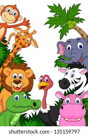 Wild animal cartoon background