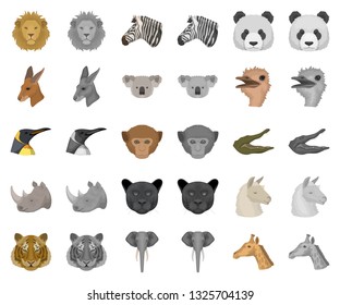Wild animal cartoon,monochrom icons in set collection for design. Mammal and bird vector symbol stock web illustration.