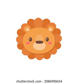 Wild animal cartoons. cute lion king vector elements for children