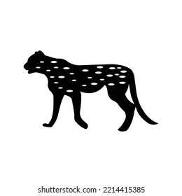 Wild Animal Cheetah Wildcat Icon | Black Vector Illustration |