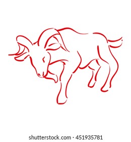 Wild animal concept represented by Goat icon. Isolated and sketch illustration