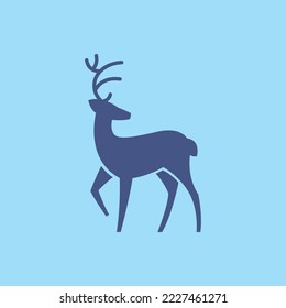 Wild animal deer, Christmas holiday element - Vector illustration