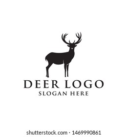 wild animal deer silhouette logo design