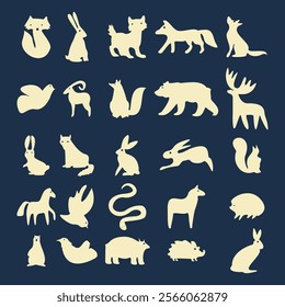 wild animal design element collection