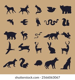 wild animal design element collection