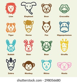 wild animal elements, vector infographic icons