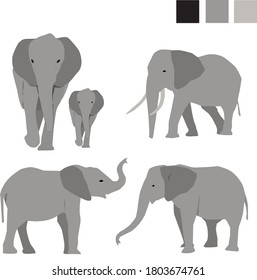 Wild animal elephant flat design