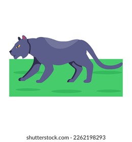 A wild animal, flat icon of panther