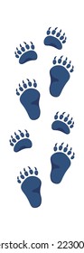 Wild animal footprint flat icon Bear steps and trails