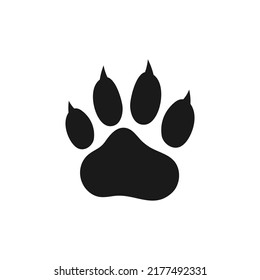 Wild Animal Footprints Icon On White Background.