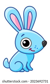 Wild animal. Funny little hare, rabbit in a cartoon style