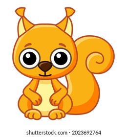 Wild animal. Funny little squirrel in a cartoon style