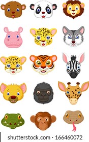 Wild animal head cartoon collection 1