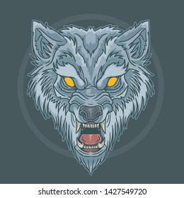 wild animal head illustration vector