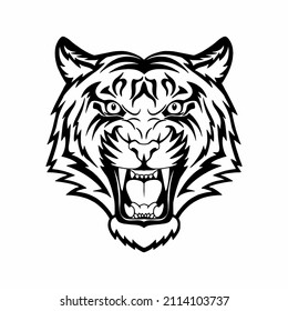 wild animal head vector on white background