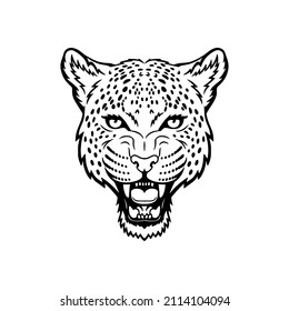 wild animal head vector on white background