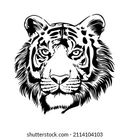 wild animal head vector on white background