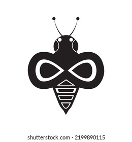Wild animal honey bee icon | Black Vector illustration |