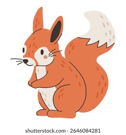 Wild animal isolated, cute forest animal, kids vector, cartoon style illustration