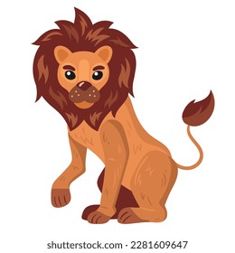 wild animal lion icon isolated
