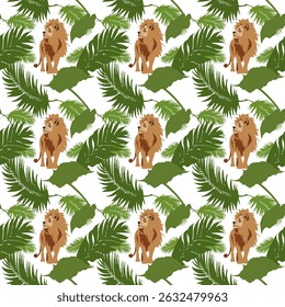 Wild Animal Lion, King of the Jungle. The pattern