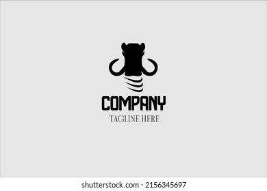 Wild animal logo design with big teeth. wild boar head and teeth meat restaurant logo emblem design