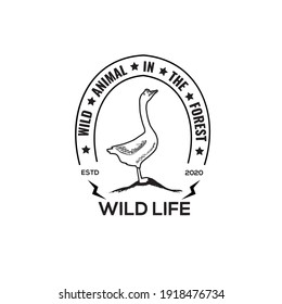 wild animal logo vintage vector Eps 10