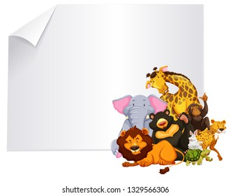 Wild animal on blank template illustration