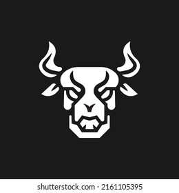 Wild Animal Ox Face Logo Silhouette Concept Illustration