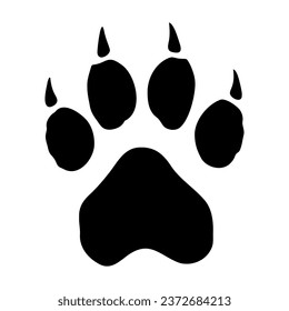 Wild animal paw print icon symbol. Vector illustration