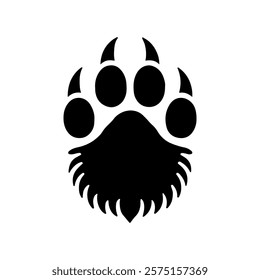 Wild animal paw print silhouette vector flat illustration design.