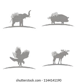 wild animal pixel logo