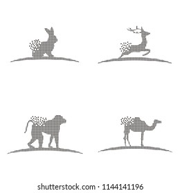 wild animal pixel logo