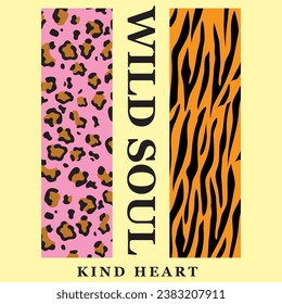 wild animal print text retro style