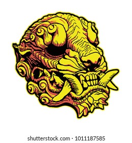 wild animal sabertooth mask vector isolated