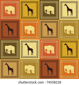 Wild animal seamless pattern