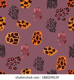 Wild animal seamless pattern.Abstract background. Textile design. Vector fashion illustration.